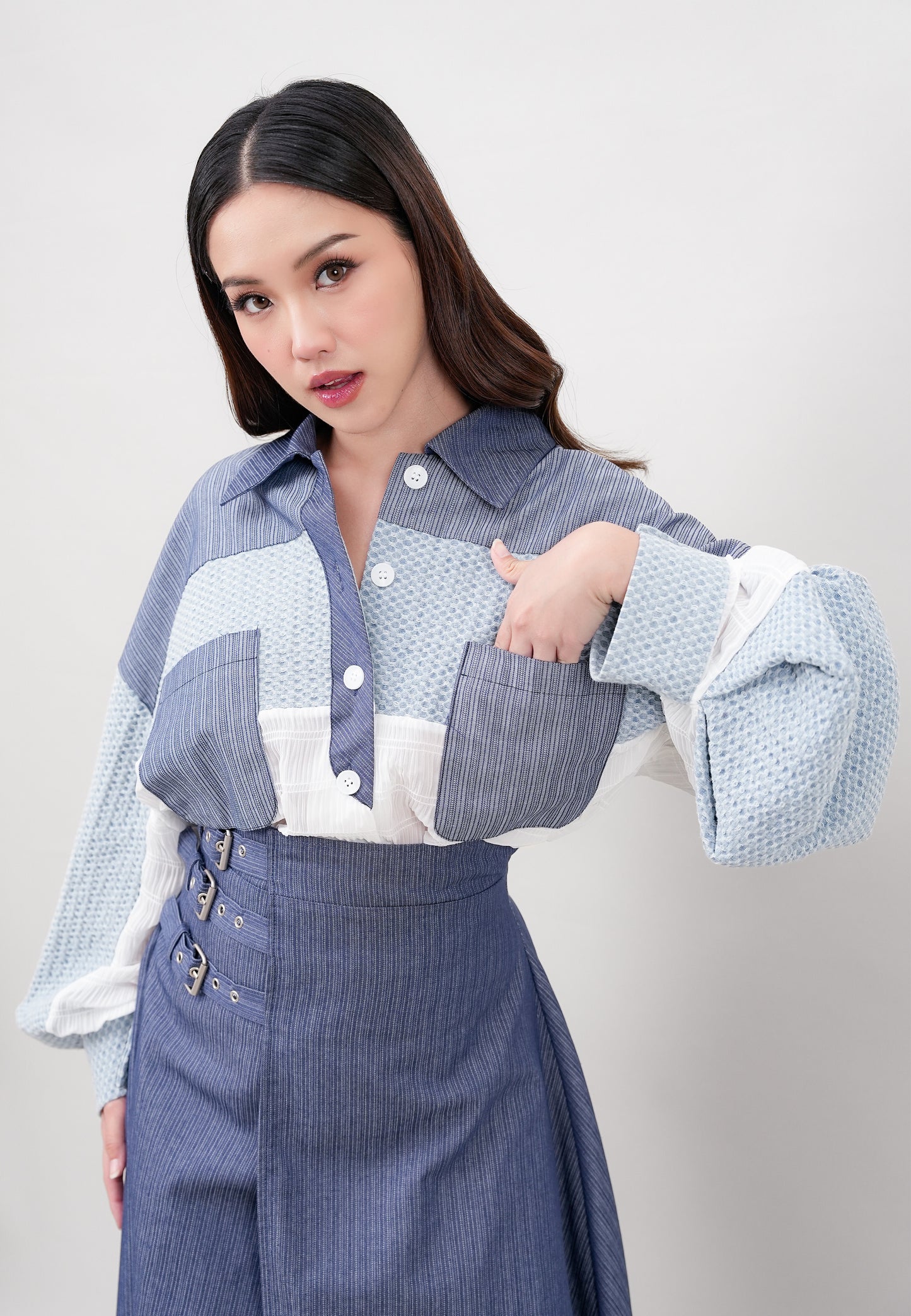 Layered Denim Shirt