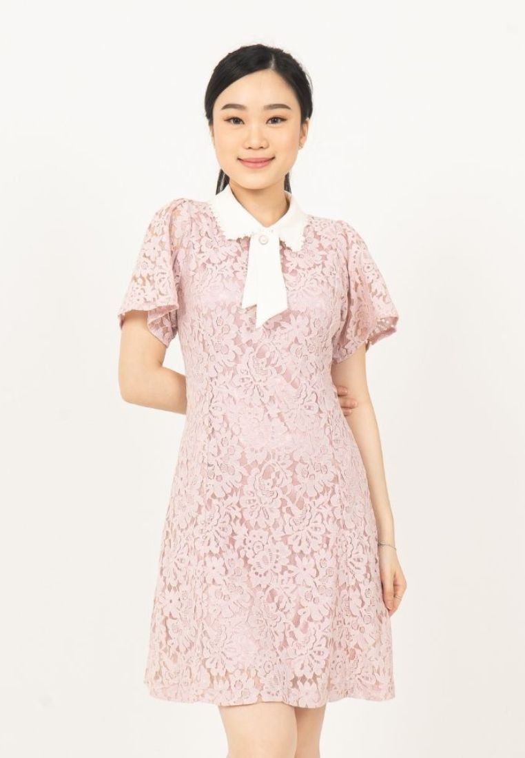 Collar Pink Dress By Bling