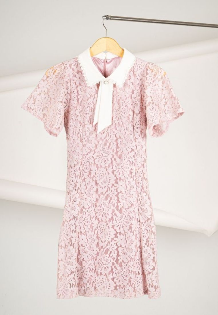 Collar Pink Dress By Bling