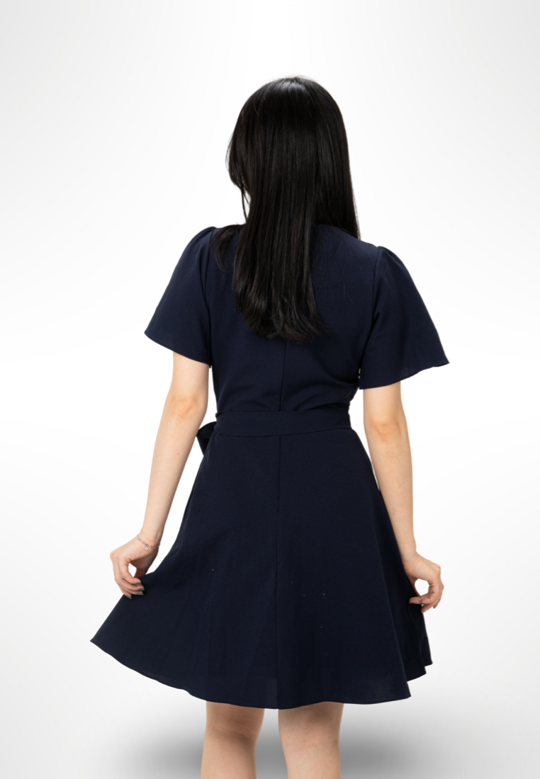 Navy Belt Dress By Bling