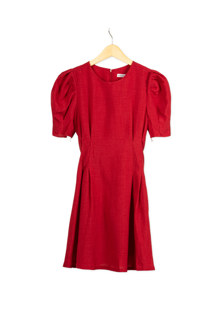 Red Puff Sleeve Dress