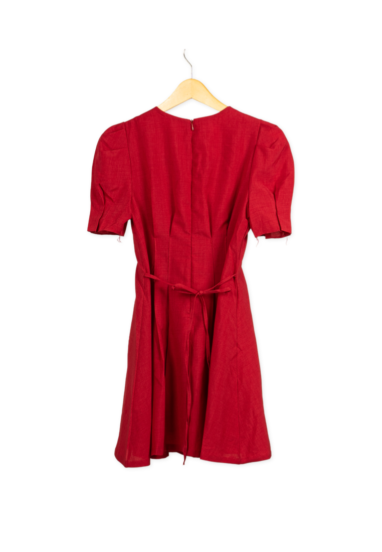 Red Puff Sleeve Dress