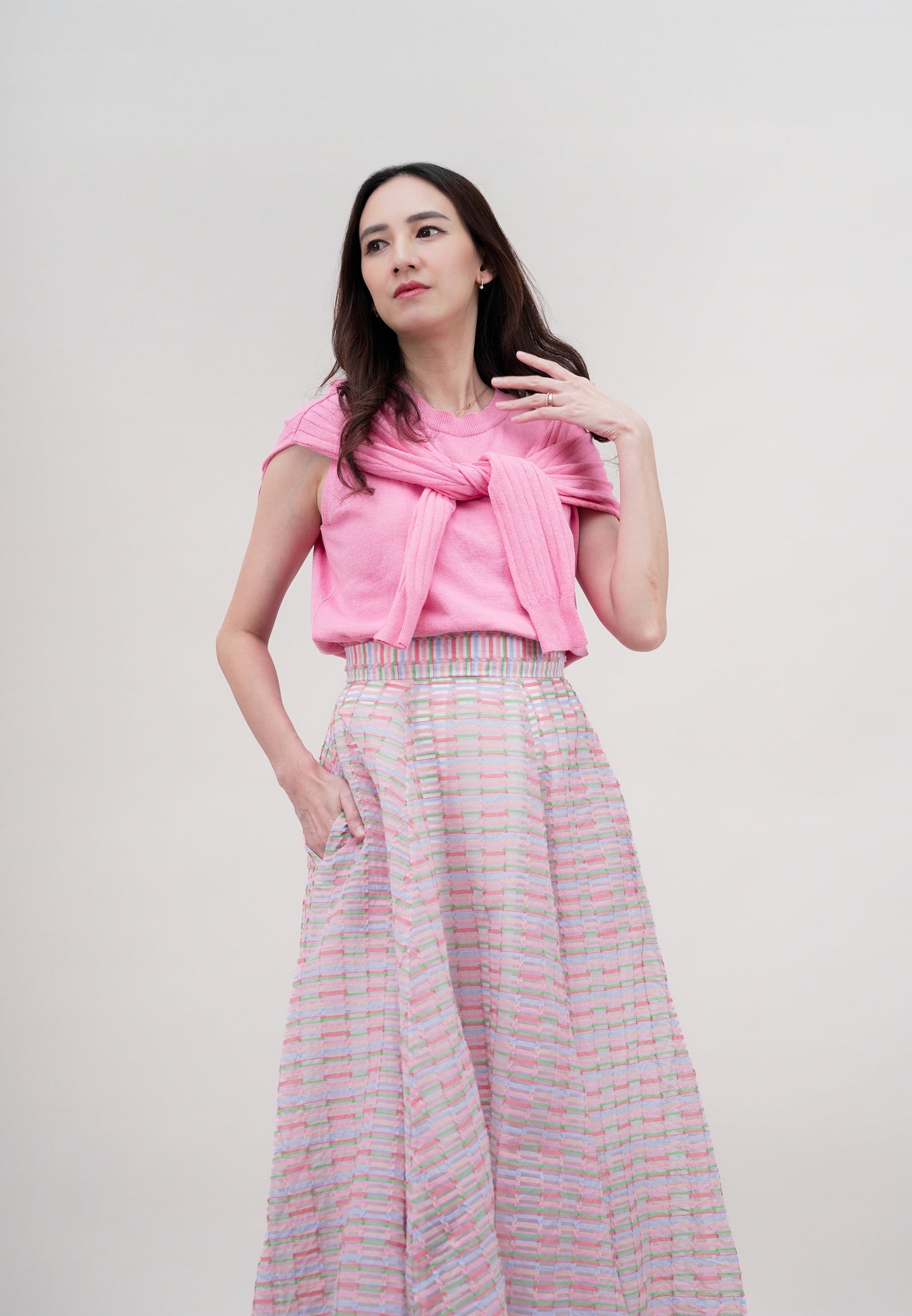 2 Way Cape Layered Knit