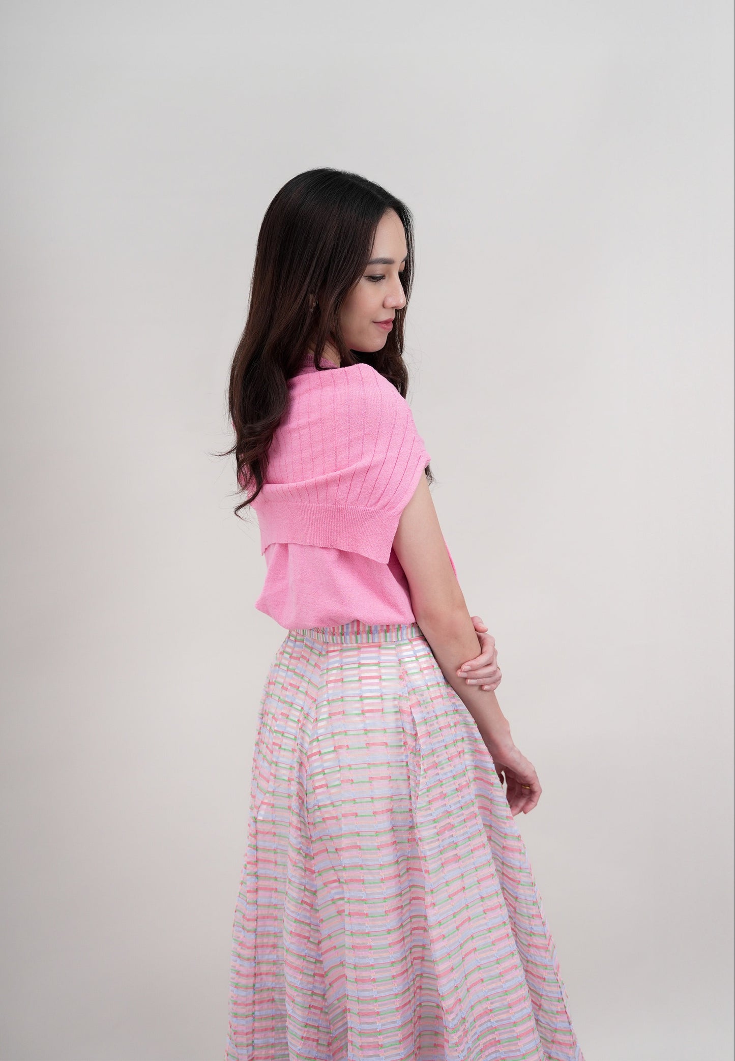 2 Way Cape Layered Knit