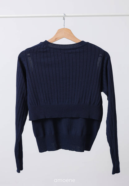 2 Way Cape Layered Knit