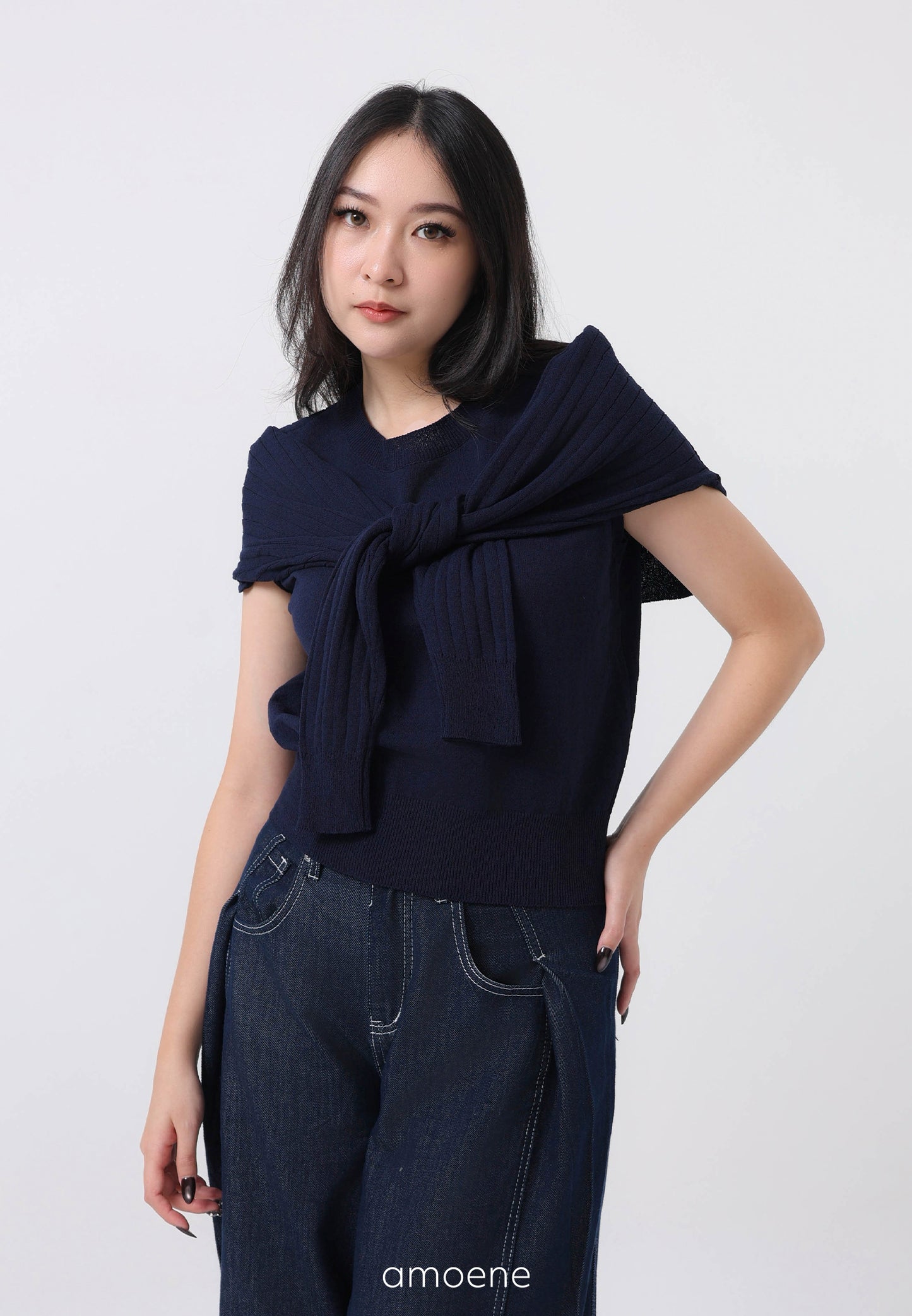 2 Way Cape Layered Knit