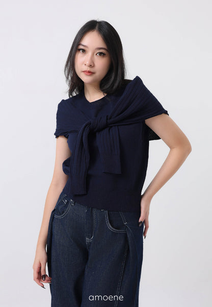 2 Way Cape Layered Knit