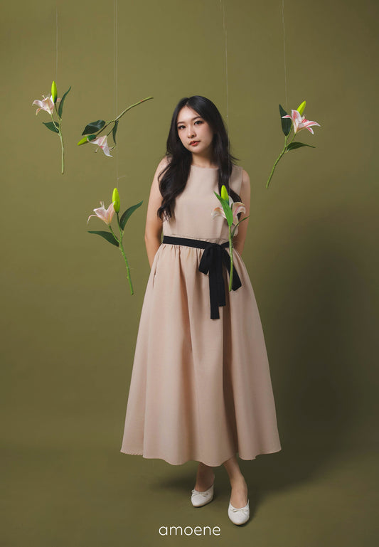 [MADE] Long Strap Dress Beige