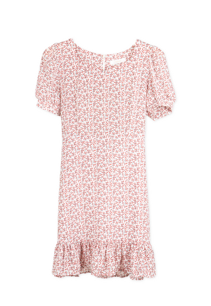 Bubble Sleeve Floral Dress Pink By Youkki