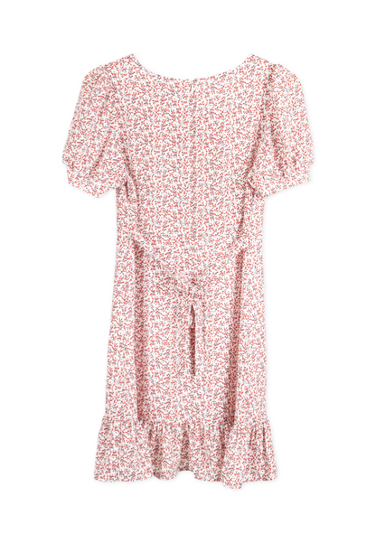 Bubble Sleeve Floral Dress Pink By Youkki