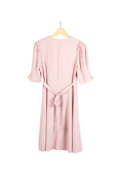 Korean Button Pink Dress By Bling
