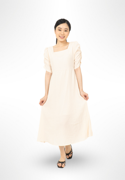 Ruched Sleeve Dress By Bling cream