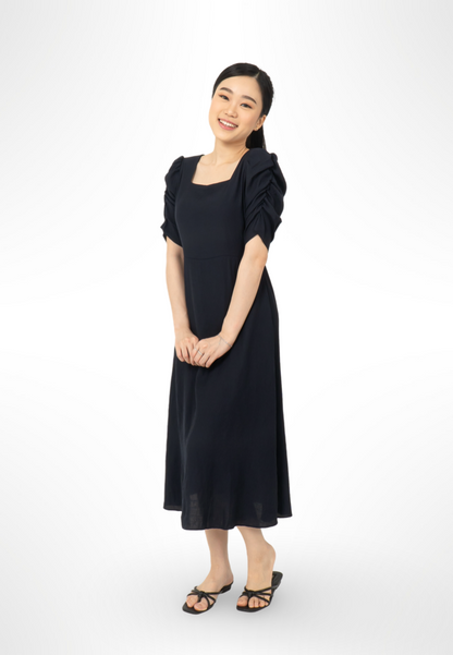 Ruched Sleeve Dress By Bling navy