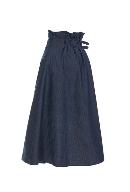 Asymmetric Buckle Denim Skirt