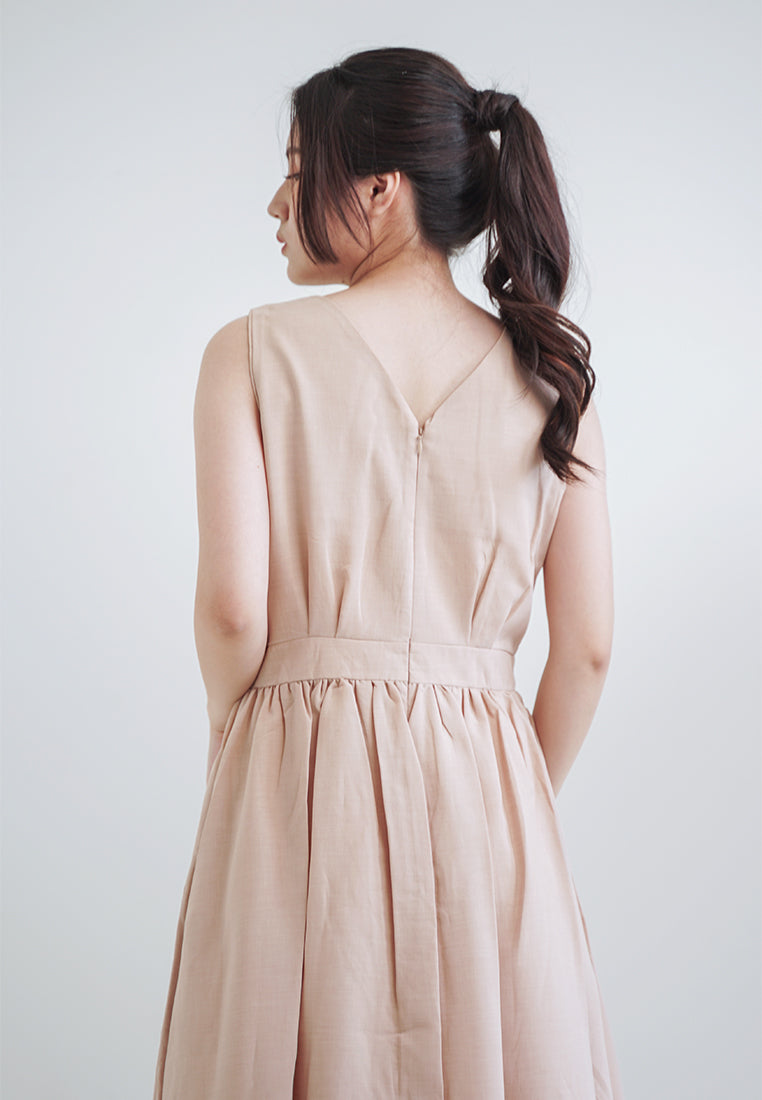 [MADE] Long Strap Dress Beige