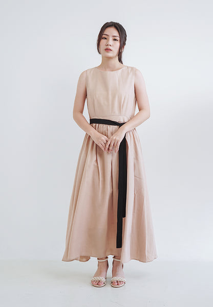 [MADE] Long Strap Dress Beige
