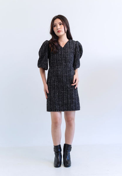 [MADE] Tweed Dress Black Ivory