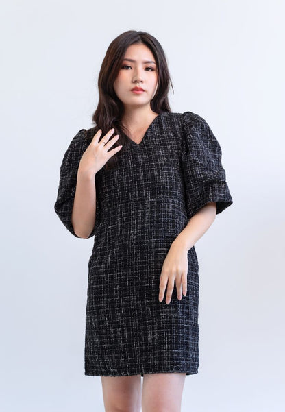 [MADE] Tweed Dress Black Ivory