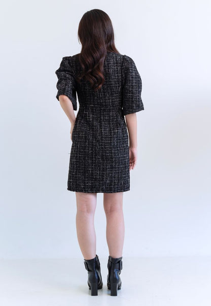 [MADE] Tweed Dress Black Ivory