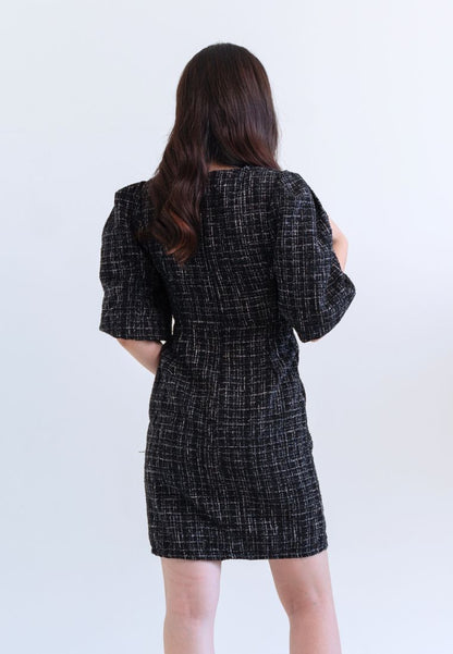 [MADE] Tweed Dress Black Ivory