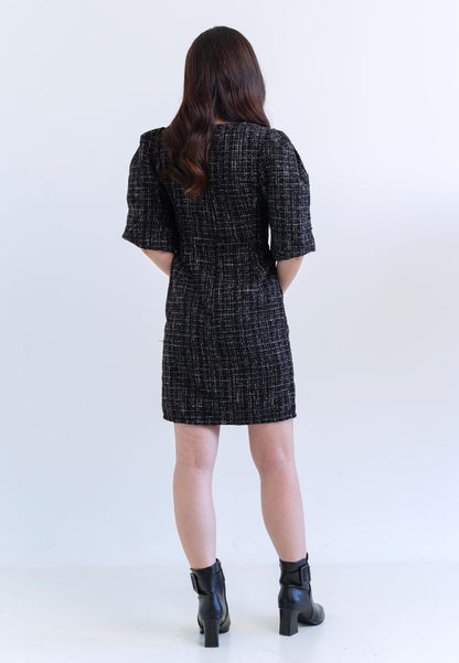 [MADE] Tweed Dress Black Ivory