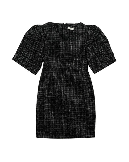 [MADE] Tweed Dress Black Ivory