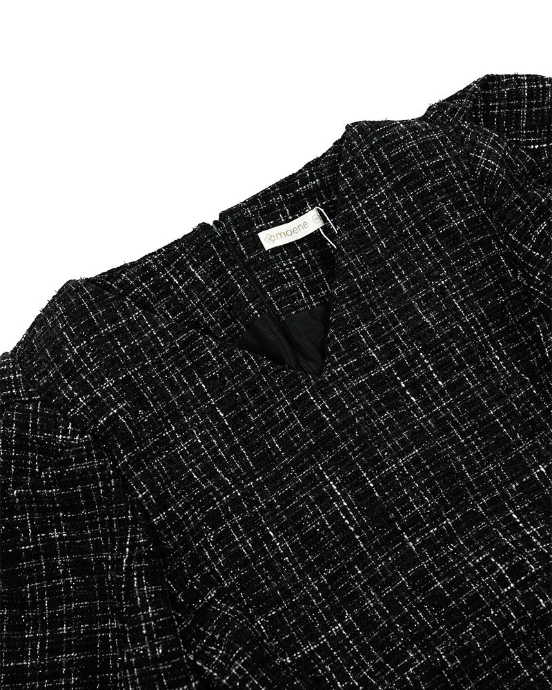 [MADE] Tweed Dress Black Ivory
