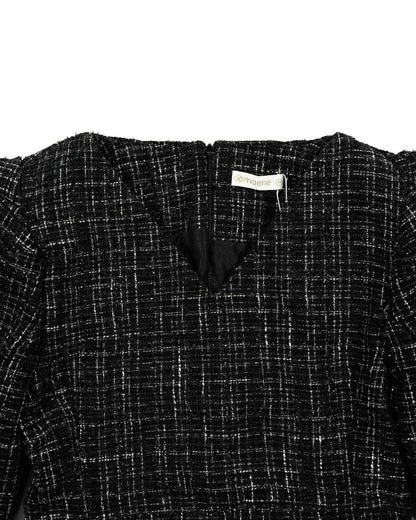 [MADE] Tweed Dress Black Ivory