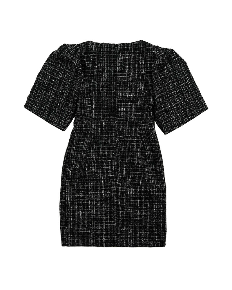 [MADE] Tweed Dress Black Ivory