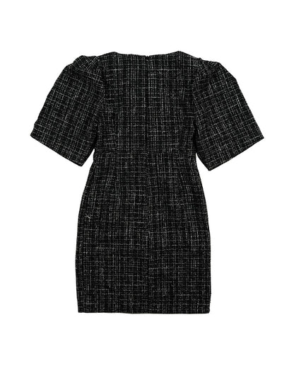 [MADE] Tweed Dress Black Ivory