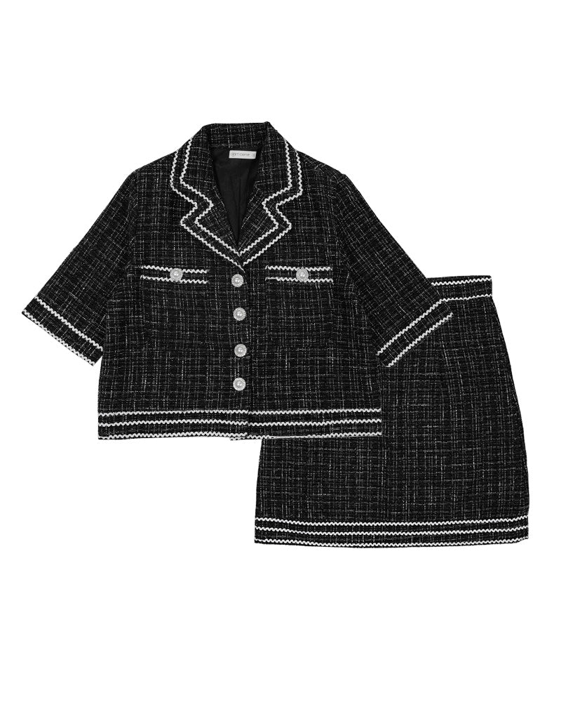 [MADE] Tweed Set Black Ivory